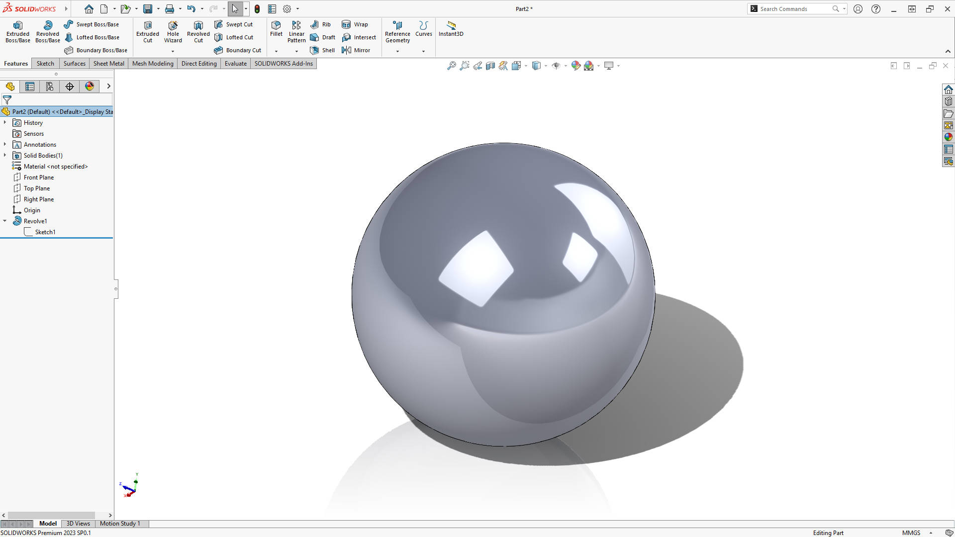 Solidworks tips how to create a sphere in solidworks